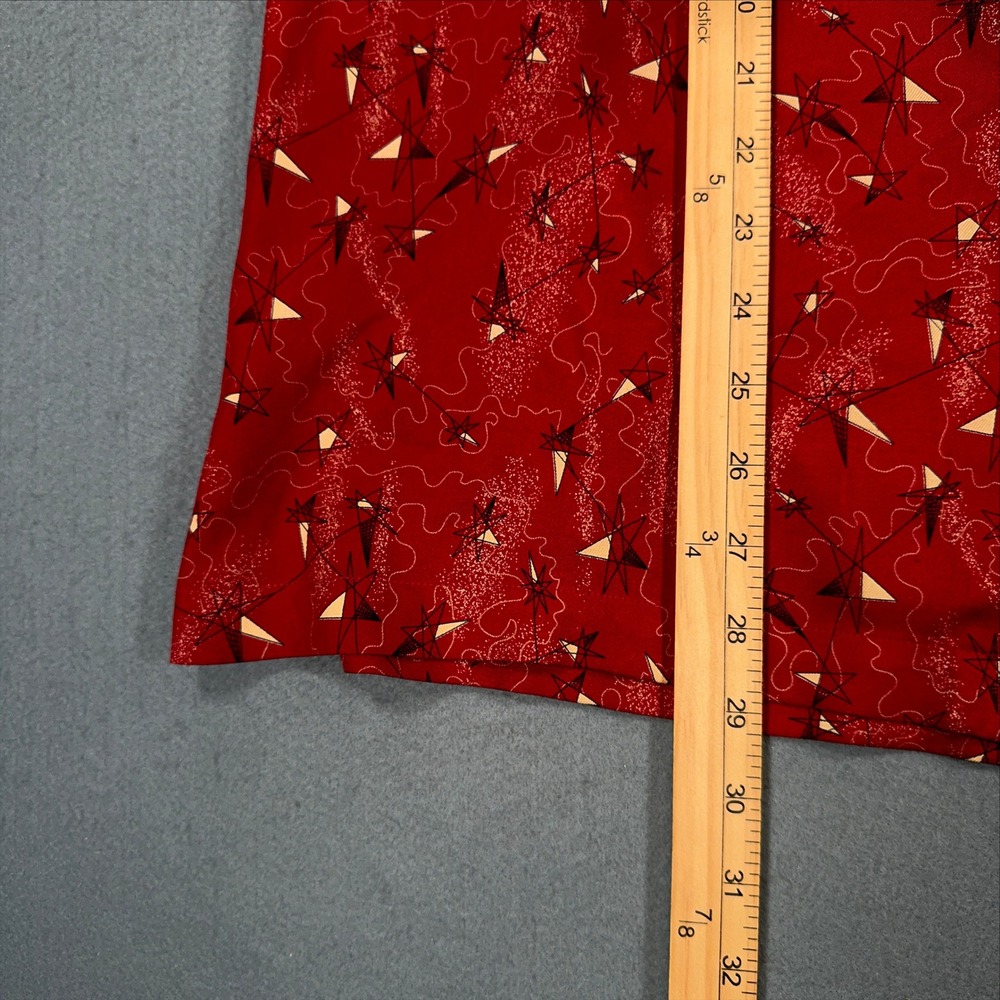 Nat Nast Luxury Originals Red 100% Silk Atomic Starburst Camp Shirt Mens L - Picture 5 of 7
